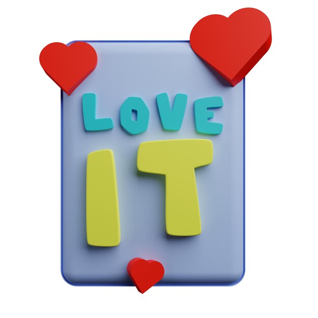 3 d illustration of love it stickers