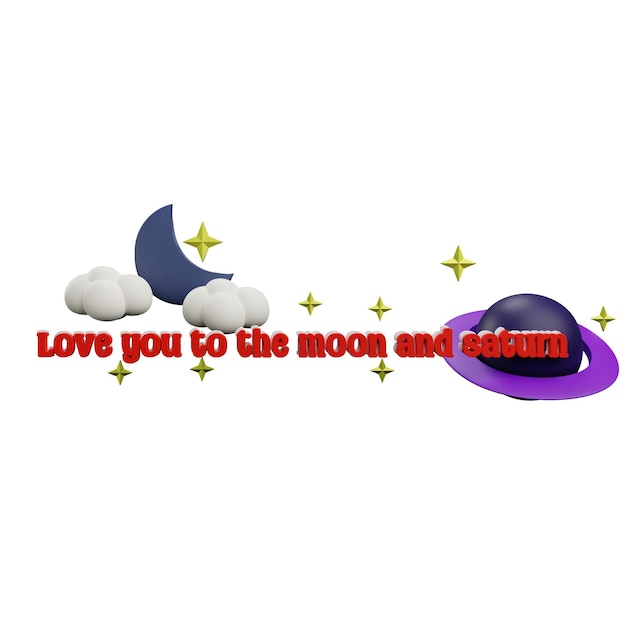 3 D illustration of love stickers