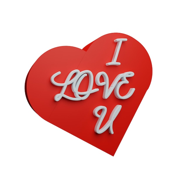 PSD 3 d illustration of love stickers