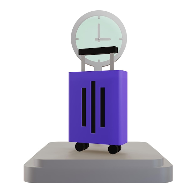 3 d illustration of luggage scale