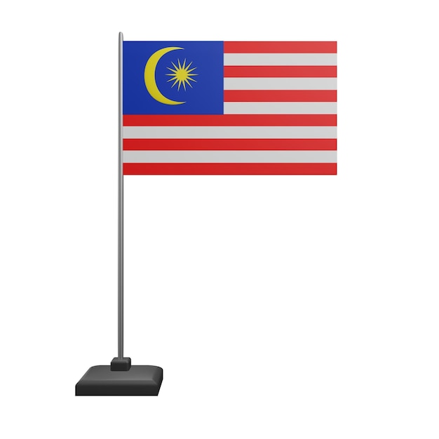 PSD 3 d illustration of malaysia flag