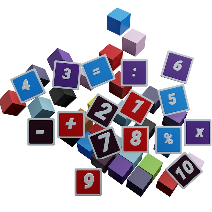 PSD 3 d illustration of mathematics number icon
