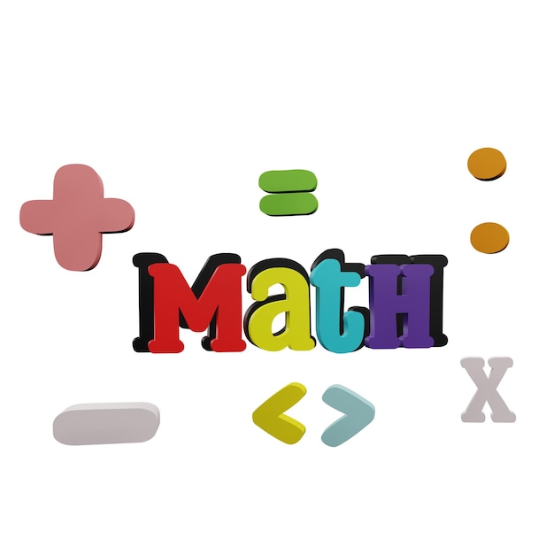 3 D иллюстрация икона математического знака