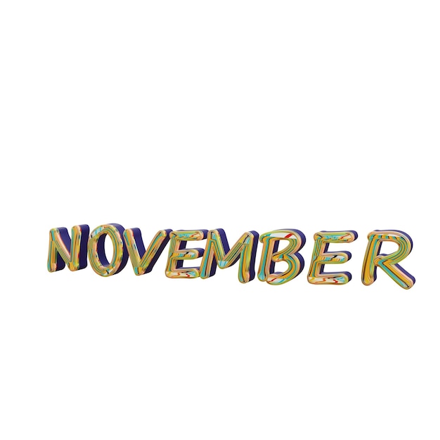 3 D illustration of November month sign icon