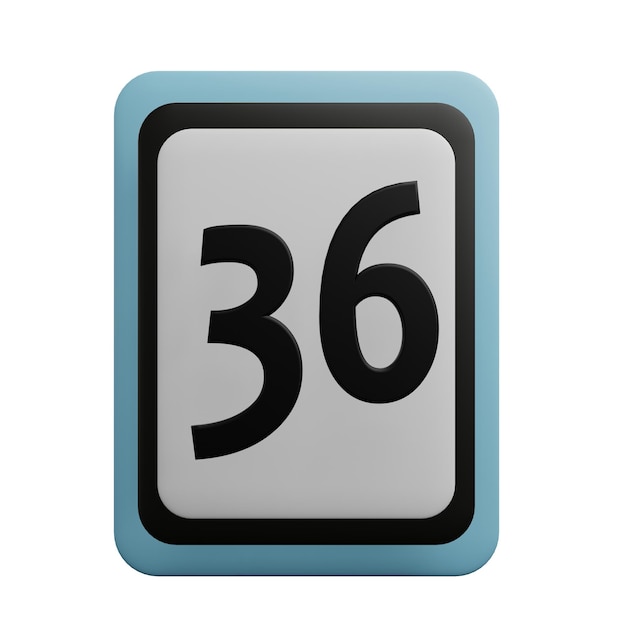 3 D 숫자 36 아이콘의 일러스트레이션
