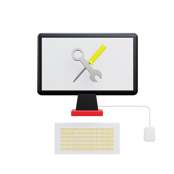 PSD 3 d illustration of computer repair icon