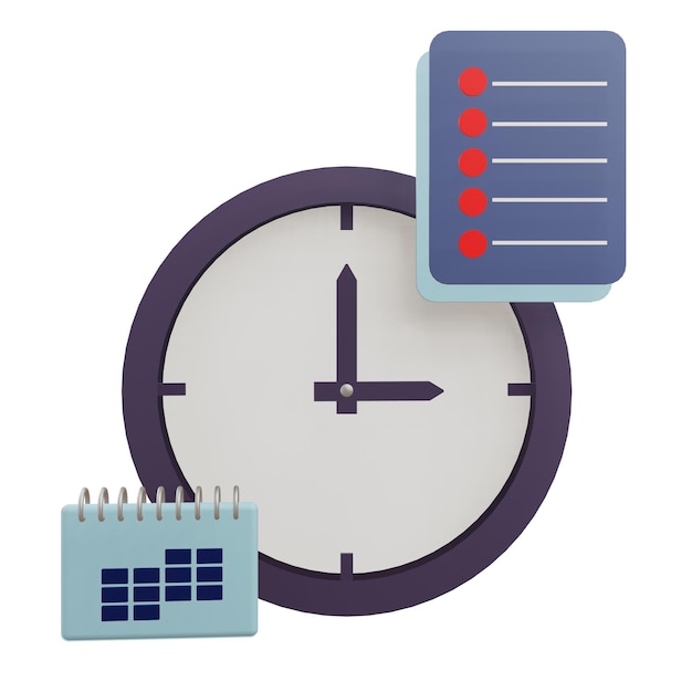 PSD 3 d illustration of daily routine icon