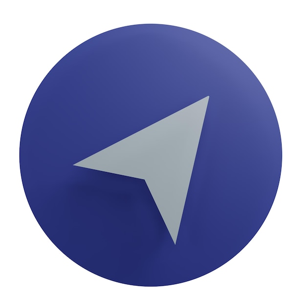 3 D illustration of location pointer UIUX icon with transparent background