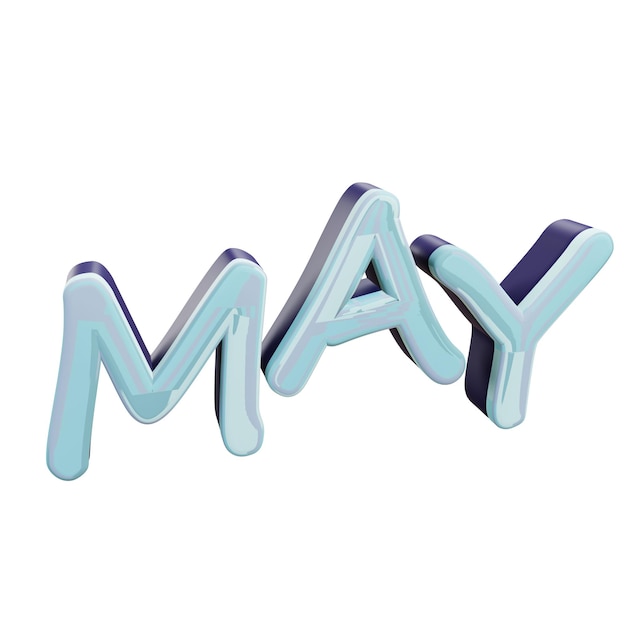 3 D illustration of May month sign icon