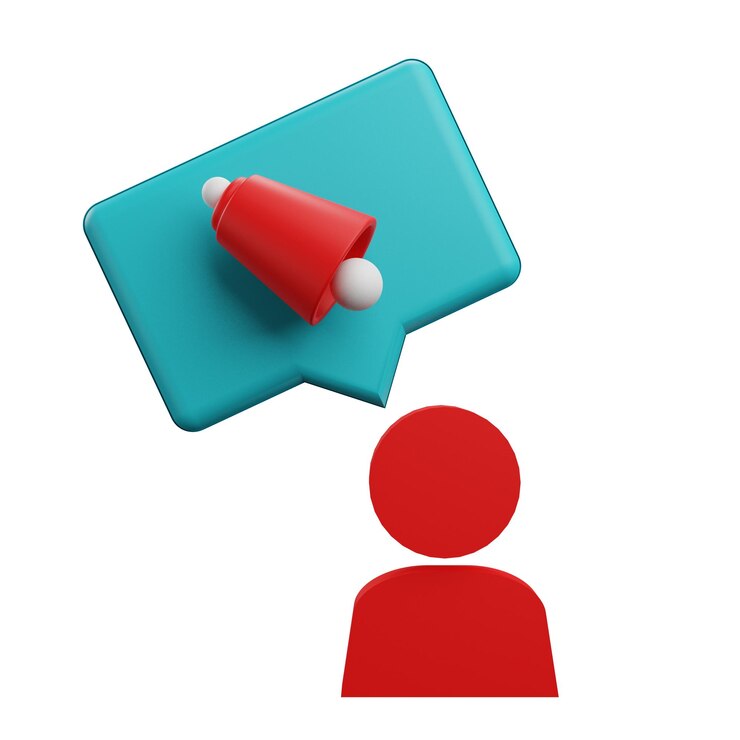 PSD 3 d illustration of mobile notification