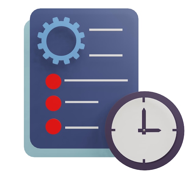 PSD 3 d illustration of project management icon