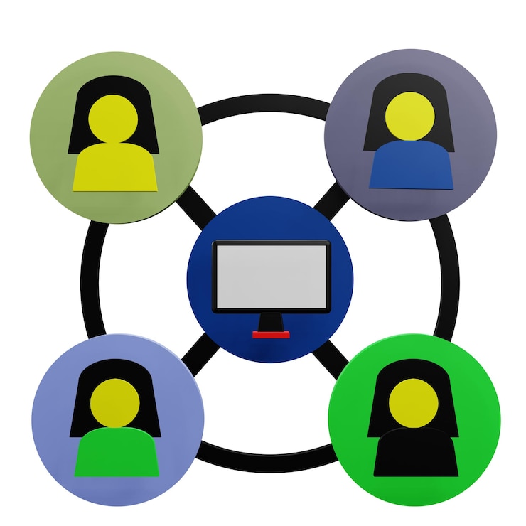PSD 3 d illustration of remote access icon