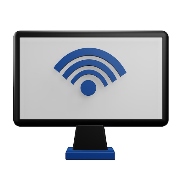 3 D illustration of smart monitor icon