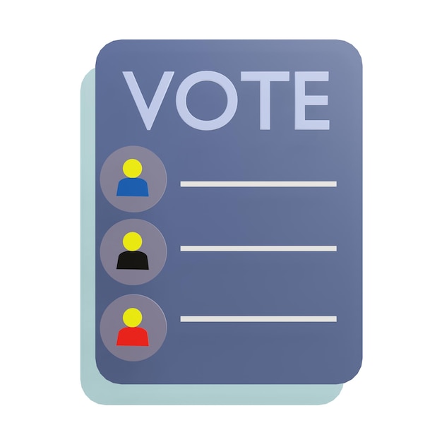 3 D illustration of vote icon