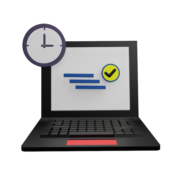 PSD 3 d illustration of online test icon with transparent background