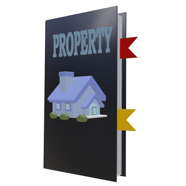 3 d illustration of property book icon