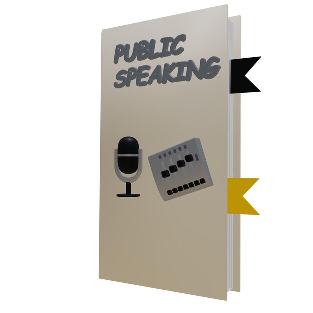 PSD 3 d illustration of public speaking book icon