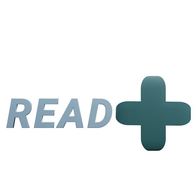 PSD 3 d illustration of read plus icon