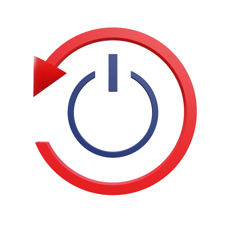 PSD 3 d illustration of restart logo icon