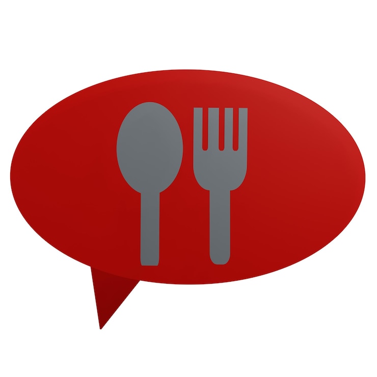PSD 3 d illustration of restaurant message with transparent background