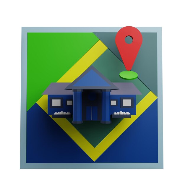 3 d illustration of restaurant pin location icon