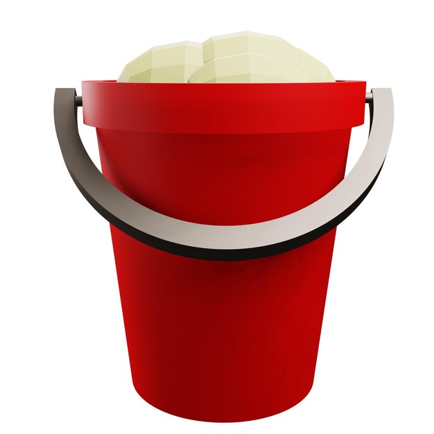 PSD 3 d illustration of sand bucket icon