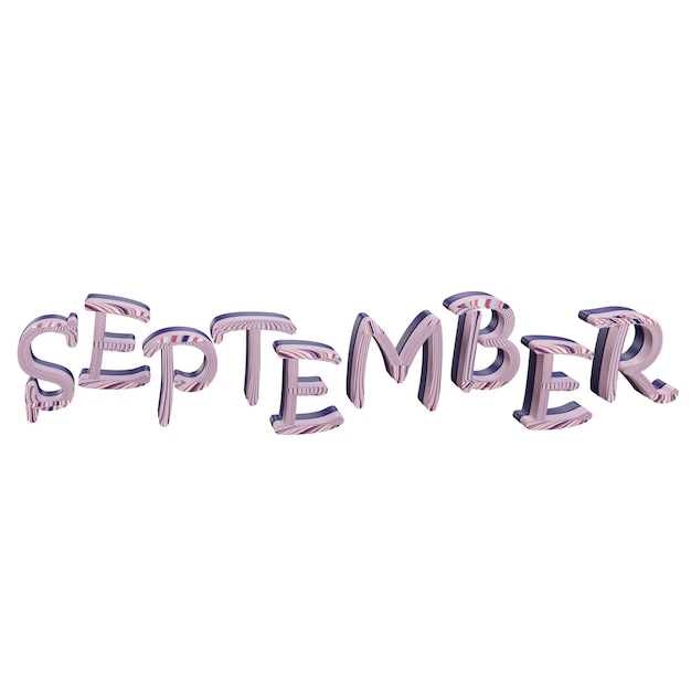 3 D illustration of September month sign icon