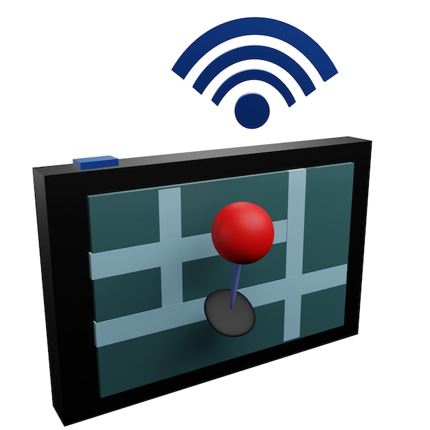 PSD 3 d illustration of smart gps icon