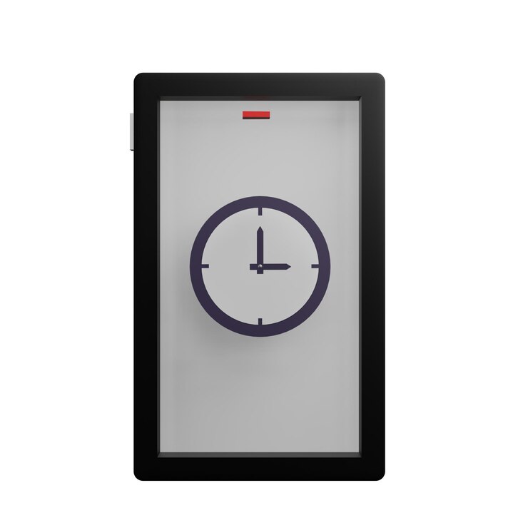 PSD 3 d illustration of smart phone clockwith transparent background