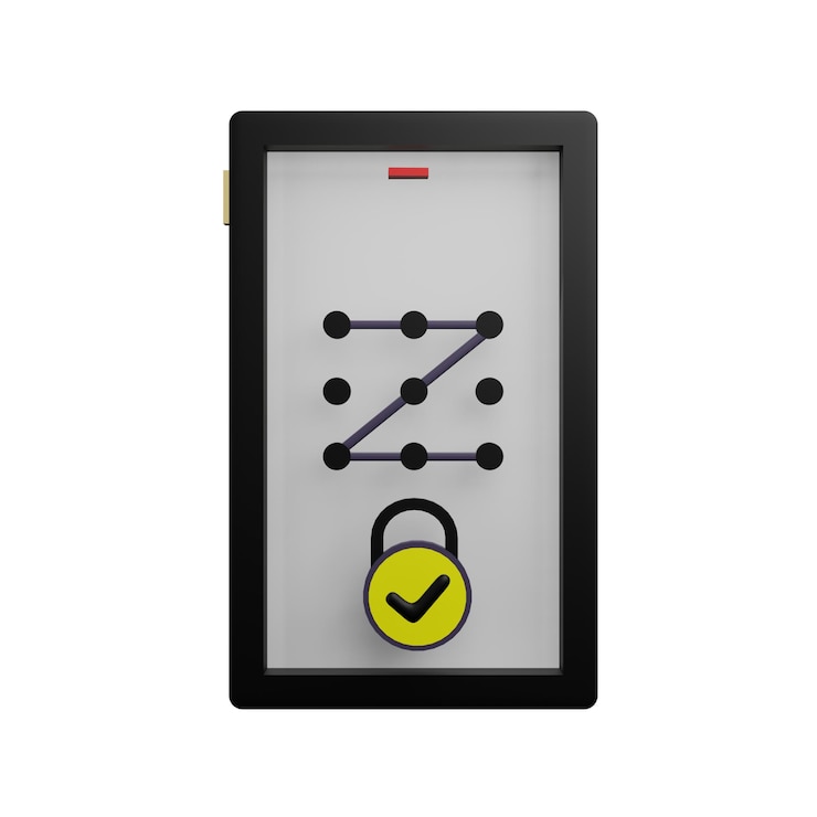 PSD 3 d illustration of smart phone lock security