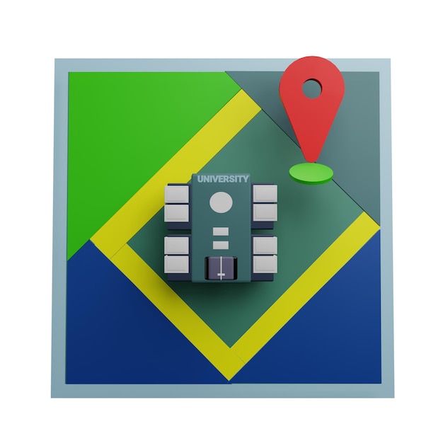 3 d illustration of supermarket pin location icon
