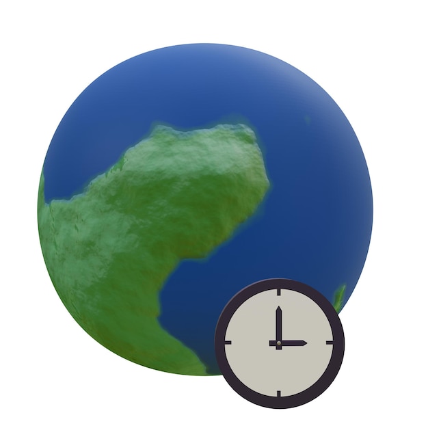 PSD 3 d illustration of timezone