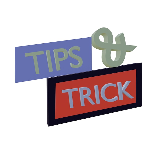PSD 3 d illustration of tips and trick