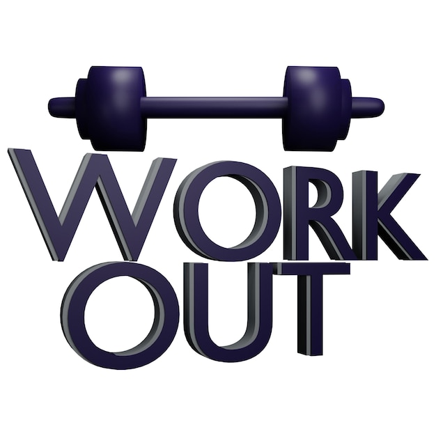 PSD 3 d illustration of work out stickers