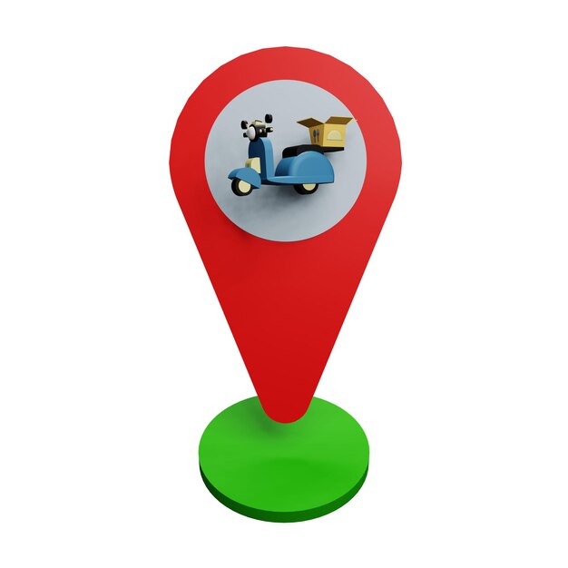 3 d location of scooters delivery service