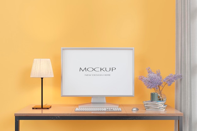 3 d rendered computer desktop mock up