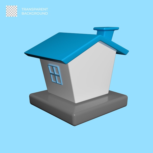 3 dimensional house icon illustration