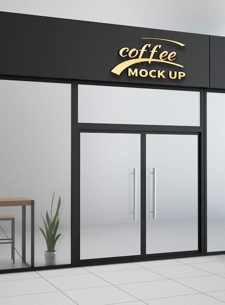 3-dimensional shop name mockup design