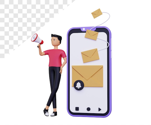 3 e-mailcampagne met mobiele telefoon