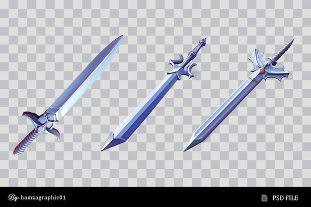 3 fantasy sword soft smooth lighting