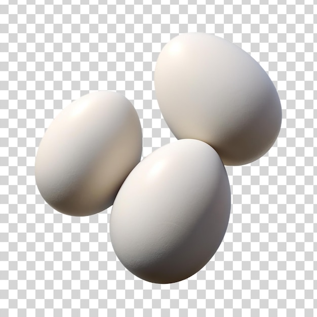 PSD 3 flying eggs on transparent background