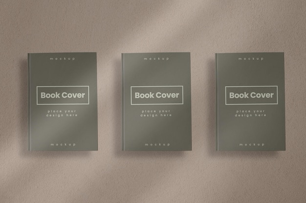 3 hardcover book mockup