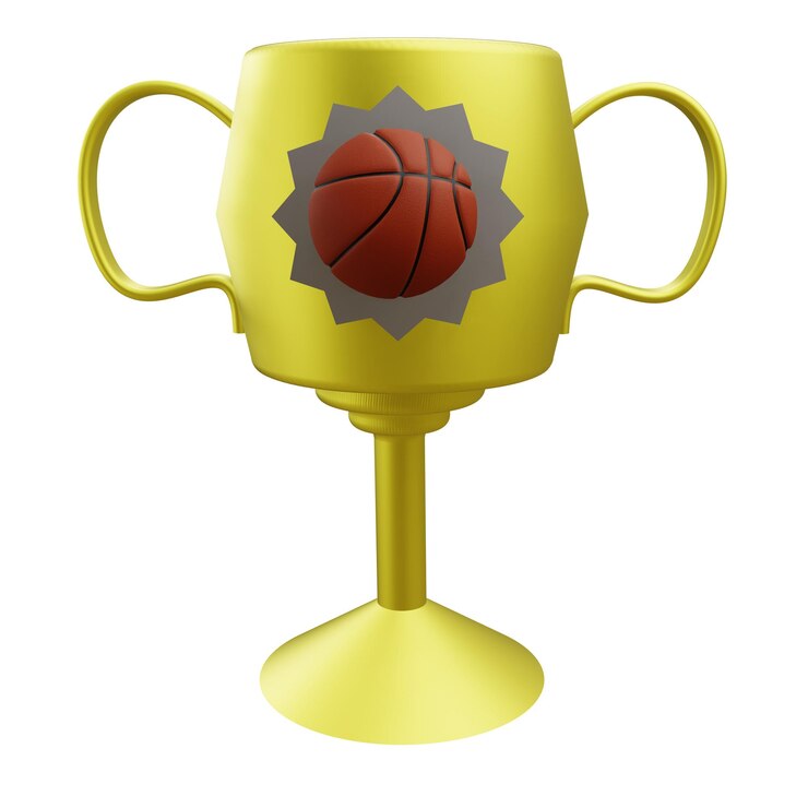 PSD 3 ilustracja d na ikonie trofeum koszykówki
