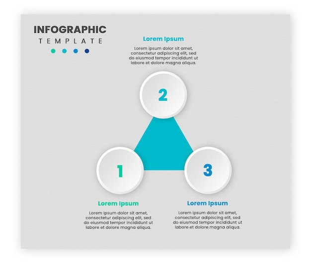 3 kroki płaska piramida szablon infograficzny