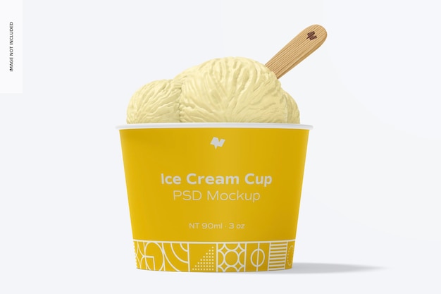 3 oz paper ice cream cup mockup, front view