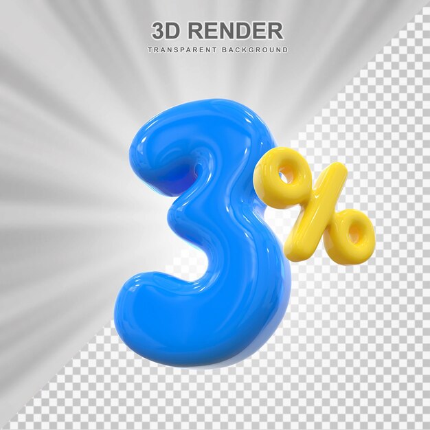 PSD 3 percent discount balloon 3d