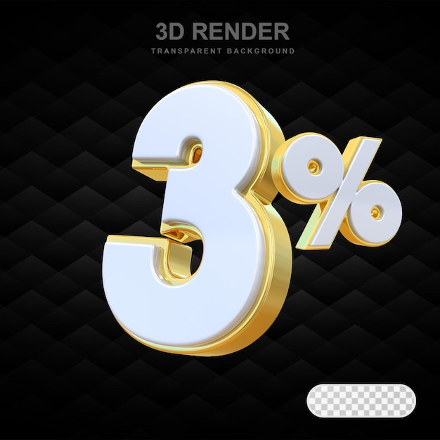 3 percent discount sale off gold number