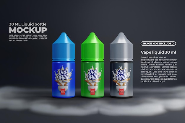 30 milliliter vape liquid plastic bottle mockup