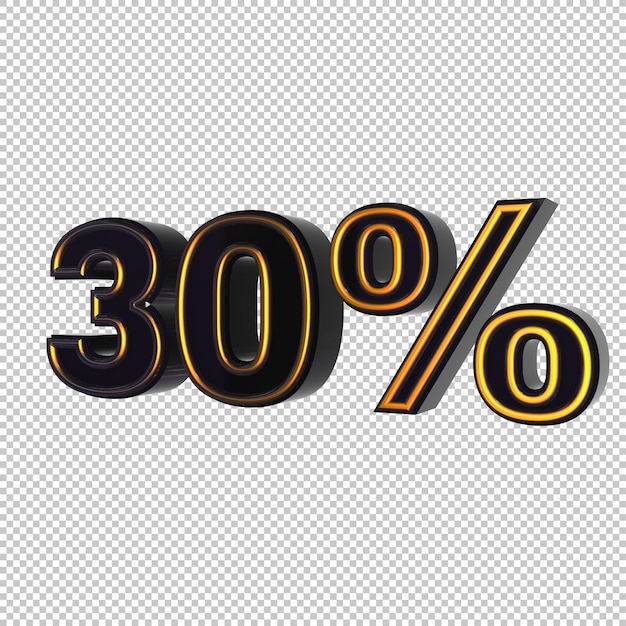 PSD 30 percento di rendering 3d