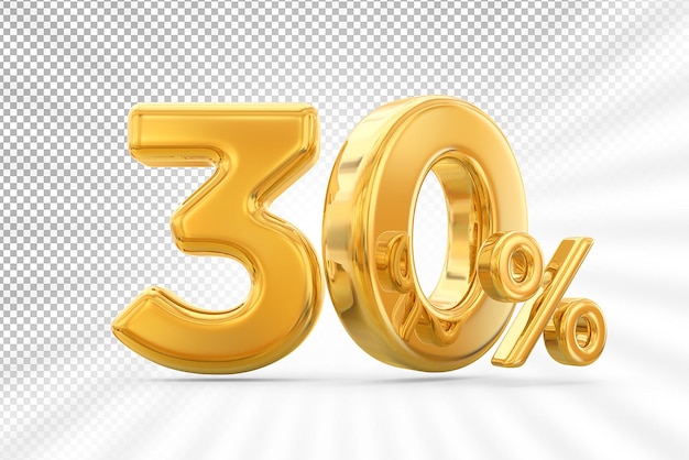 30 per cento di offerta d'oro in 3d